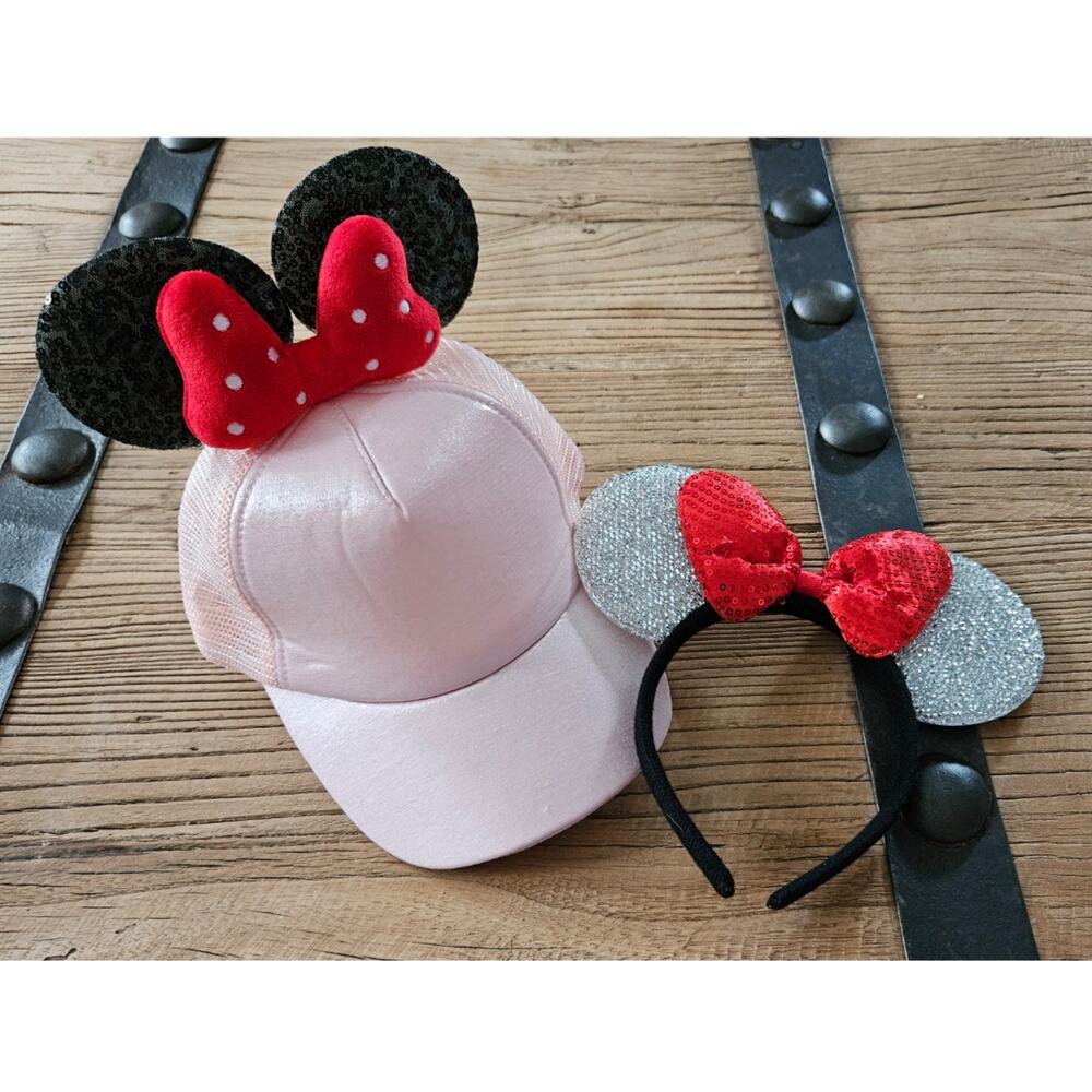 Minnie Mouse Ear Trucker hat and Headband Kids